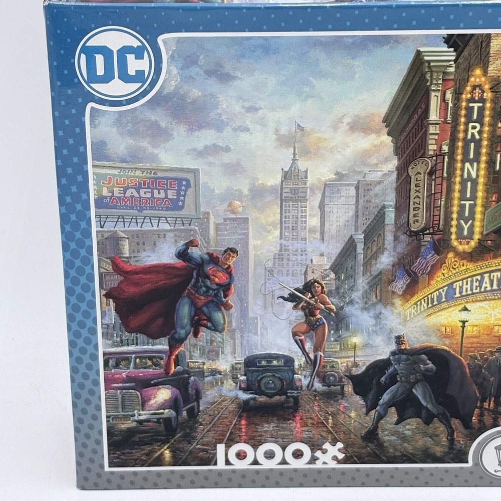 Thomas Kinkade DC Justice League Batman Superman 1000 Piece Puzzle NEW NIB 41044 - Picture 2 of 6